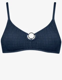Watercult Solid Crush Ring Bralette Bikini Top - Night Blue Sale