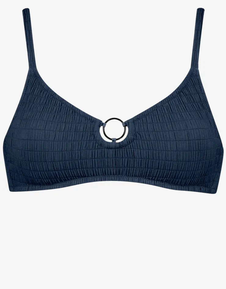 Watercult Solid Crush Ring Bralette Bikini Top - Night Blue Sale