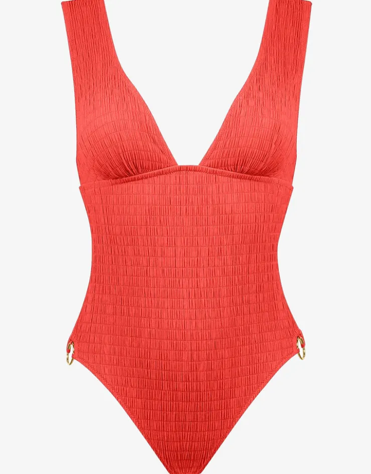 Watercult Solid Crush Swimsuit - Fiery Coral Fashion