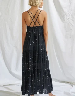 Watercult Soul Spots Strappy Maxi Dress - Black Online