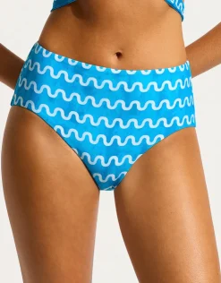 Seafolly Soundwave High Waist Bikini Pant - Turquoise New