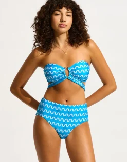 Seafolly Soundwave High Waist Bikini Pant - Turquoise New