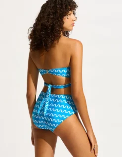 Seafolly Soundwave High Waist Bikini Pant - Turquoise New