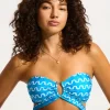 Seafolly Soundwave U Wire Bandeau Bikini Top - Turquoise Discount