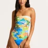 Seafolly South Pacific Bandeau Swimsuit - Turquoise Discount