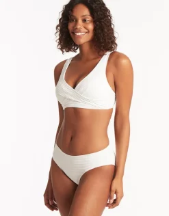 Sea Level Spinnaker Mid Bikini Pant - White Discount