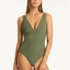 Sea Level Spinnaker Panel Multi-Fit Swimsuit - Khaki Hot