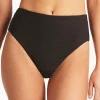 Sea Level Spinnaker Retro High Waist Bikini Pant - Black Clearance