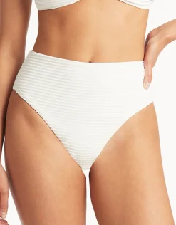Sea Level Spinnaker Retro High Waist Bikini Pant - White Discount