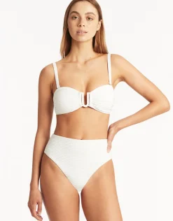 Sea Level Spinnaker Retro High Waist Bikini Pant - White Discount
