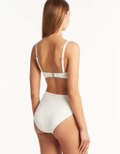 Sea Level Spinnaker Retro High Waist Bikini Pant - White Discount