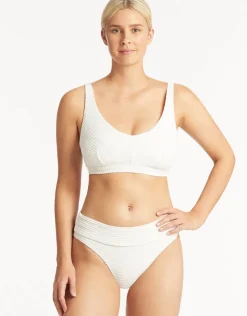 Sea Level Spinnaker Roll Band Bikini Pant - White Online