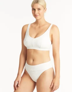 Sea Level Spinnaker Roll Band Bikini Pant - White Online