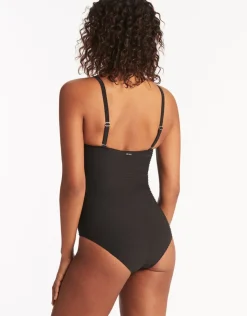 Sea Level Spinnaker U Bar Bandeau Swimsuit - Black Hot