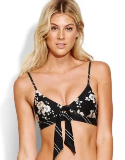 Seafolly Splendour Fixed Tri Bra Bikini Top - Black New