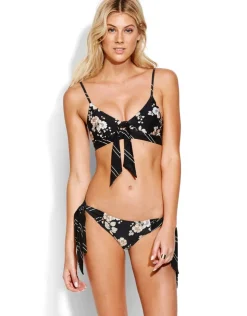 Seafolly Splendour Fixed Tri Bra Bikini Top - Black New