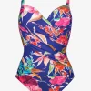 Charmline Spring Invite Underwired Swimsuit - Lilac Flowers Outlet