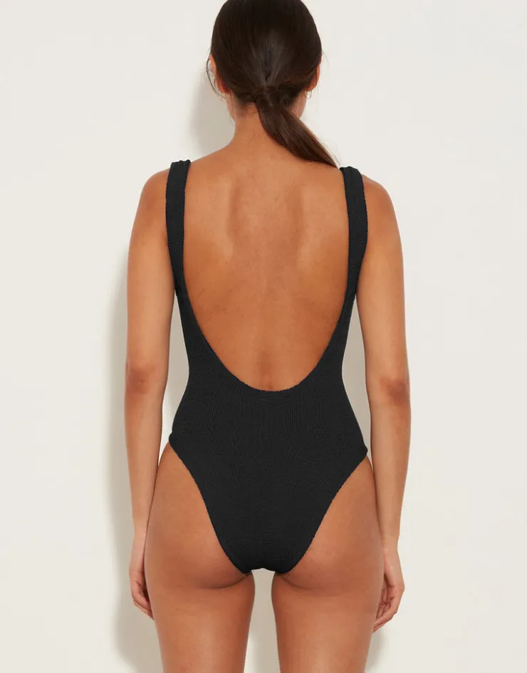 Hunza G Square Neck Swimsuit - Black Clearance