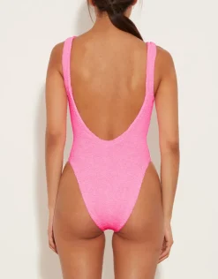 Hunza G Square Neck Swimsuit - Bubblegum Pink Sale