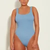 Hunza G Square Neck Swimsuit - Cornflower Clearance
