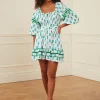 Pink City Prints Stella Dress - Aqua Marigold Clearance