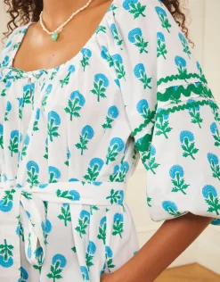 Pink City Prints Stella Dress - Aqua Marigold Clearance
