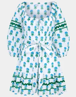 Pink City Prints Stella Dress - Aqua Marigold Clearance