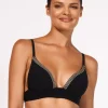 Maryan Mehlhorn Stratum Bralette Bikini Top - Black Sand Discount