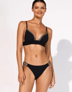 Maryan Mehlhorn Stratum Bralette Bikini Top - Black Sand Discount