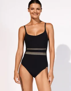Maryan Mehlhorn Stratum Underwired Swimsuit - Black Sand Clearance