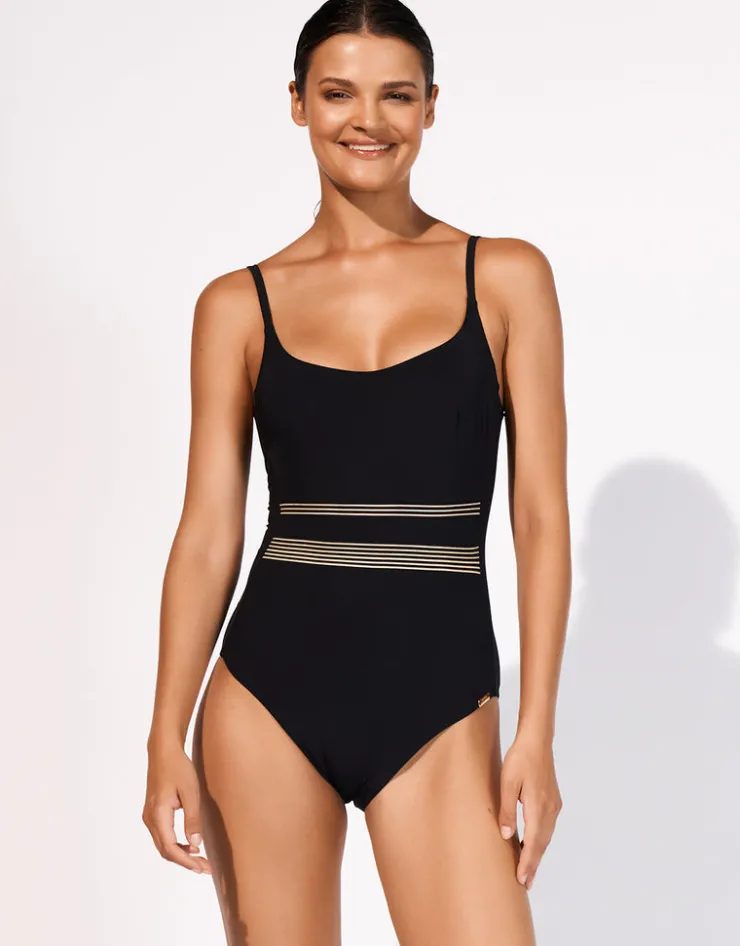 Maryan Mehlhorn Stratum Underwired Swimsuit - Black Sand Clearance