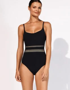 Maryan Mehlhorn Stratum Underwired Swimsuit - Black Sand Clearance