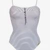 Watercult Strawberry Kiss Bandeau Swimsuit - White Night Blue Hot