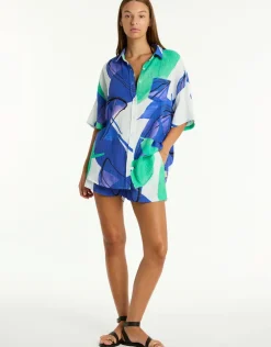 Sea Level Sublime Aloha Beach Shirt - Cobalt Online