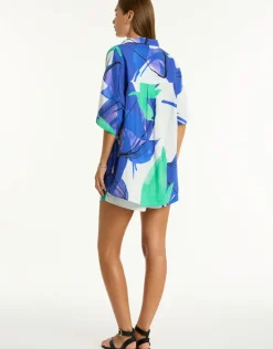 Sea Level Sublime Aloha Beach Shirt - Cobalt Online