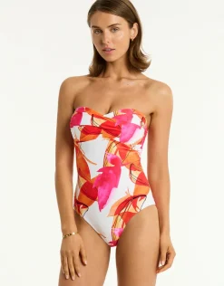 Sea Level Sublime Twist Bandeau Swimsuit - Flame Best