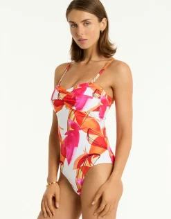 Sea Level Sublime Twist Bandeau Swimsuit - Flame Best