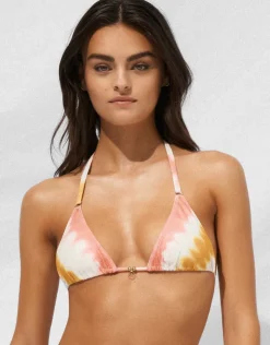 Watercult Summer Muse Triangle Bikini Top - Coral Mustard Fashion