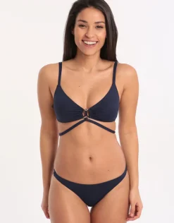 Watercult Summer Solids Cross Front Bikini Top - Deep Ink Fashion