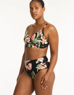 Sea Level Sundown High Waist Gathered Side Bikini Pant Best