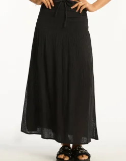 Sea Level Sunset Beach Skirt - Black Discount