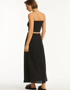 Sea Level Sunset Beach Skirt - Black Discount