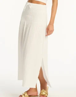 Sea Level Sunset Beach Skirt - White Clearance