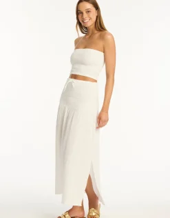 Sea Level Sunset Beach Skirt - White Clearance