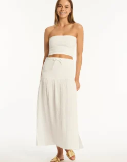 Sea Level Sunset Beach Skirt - White Clearance