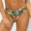 Watercult Sunset Florals Twist Front Bikini Pant - Warm Olive Clearance