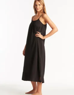 Sea Level Sunset Sun Dress - Black Discount