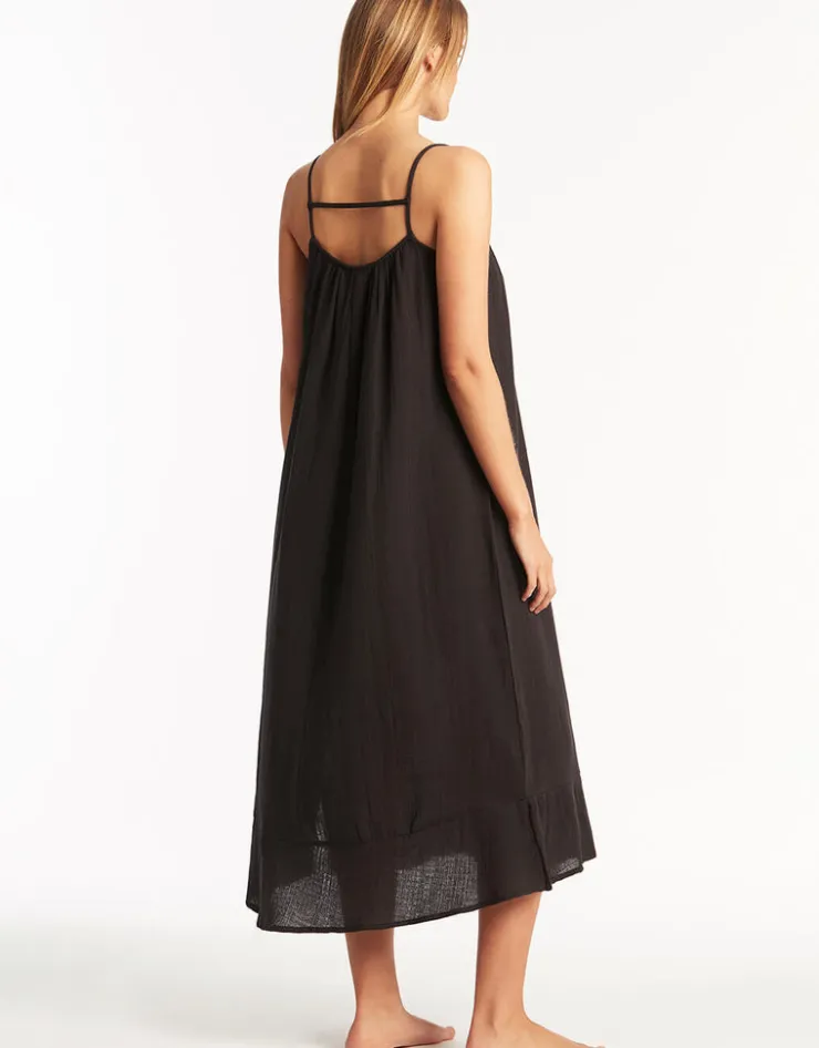 Sea Level Sunset Sun Dress - Black Discount