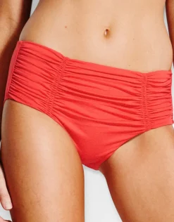 Seafolly Swim Gathered Front Retro Bikini Bottom - Chilli Hot