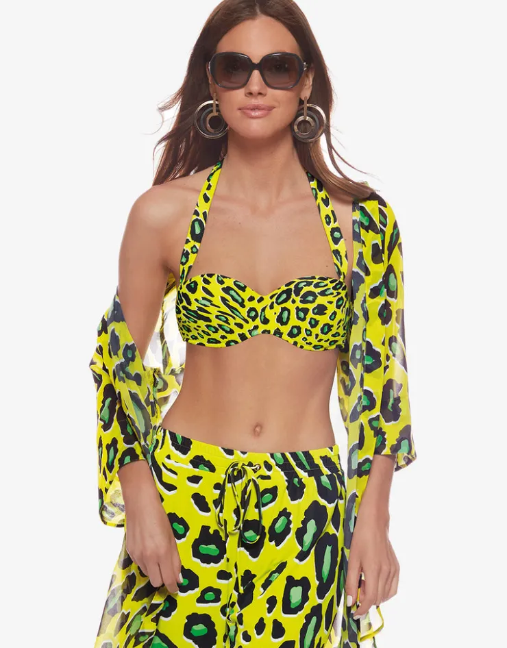 Roidal Syrah Bandeau Bikini Set - Yellow Hot